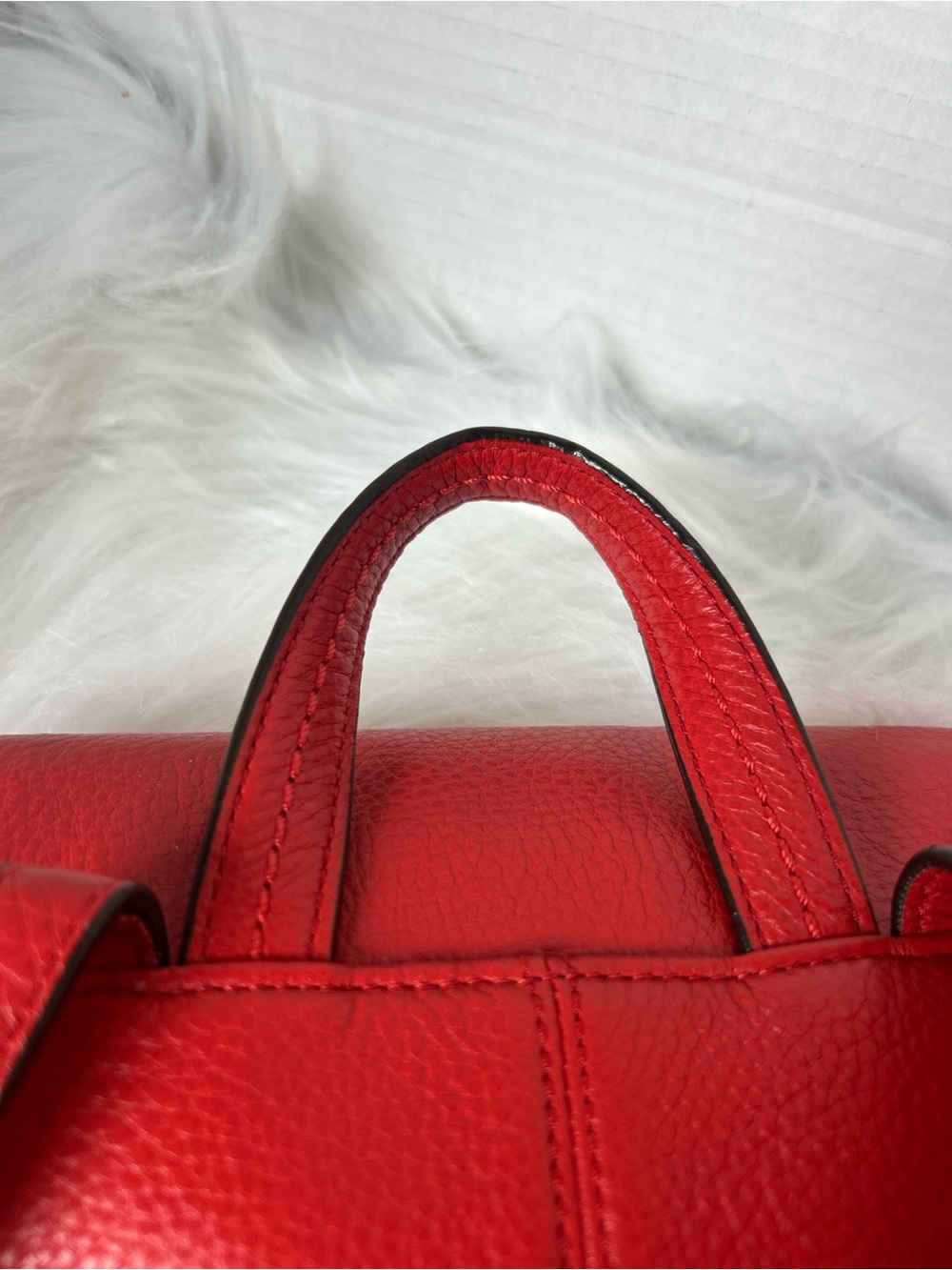 Coach Parker Red Leather Drawstring Backpack - Women Bags - Picture 6 of 8